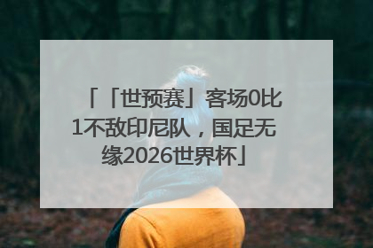 「世预赛」客场0比1不敌印尼队，国足无缘2026世界杯