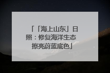 「海上山东」日照：修复海洋生态 擦亮蔚蓝底色