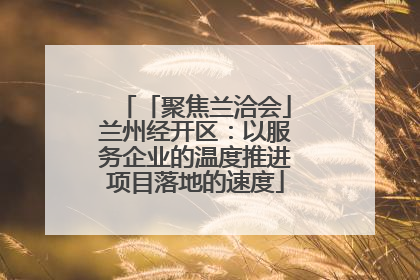 「聚焦兰洽会」兰州经开区：以服务企业的温度推进项目落地的速度