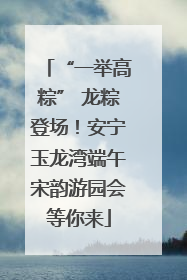 “一举高粽” 龙粽登场！安宁玉龙湾端午宋韵游园会等你来