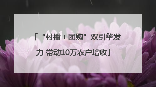 “村播＋团购”双引擎发力 带动10万农户增收