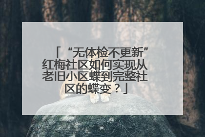 “无体检不更新”红梅社区如何实现从老旧小区蝶到完整社区的蝶变？