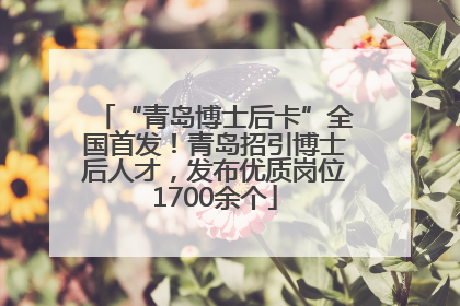 “青岛博士后卡”全国首发！青岛招引博士后人才，发布优质岗位1700余个