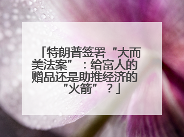 特朗普签署“大而美法案”：给富人的赠品还是助推经济的“火箭”？