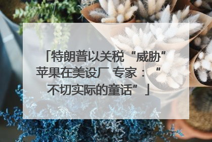 特朗普以关税“威胁”苹果在美设厂 专家：“不切实际的童话”