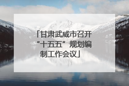 甘肃武威市召开“十五五”规划编制工作会议