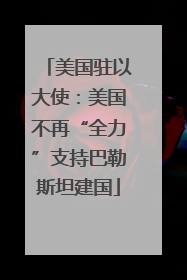美国驻以大使：美国不再“全力”支持巴勒斯坦建国