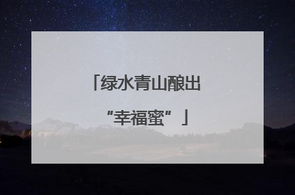 绿水青山酿出“幸福蜜”
