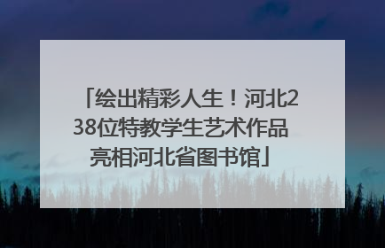 绘出精彩人生！河北238位特教学生艺术作品亮相河北省图书馆