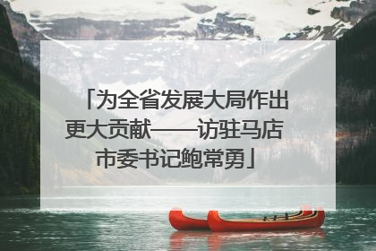 为全省发展大局作出更大贡献——访驻马店市委书记鲍常勇