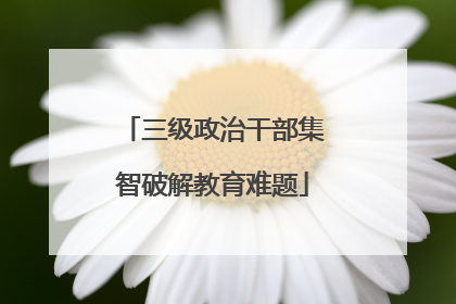 三级政治干部集智破解教育难题