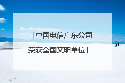 中国电信广东公司荣获全国文明单位