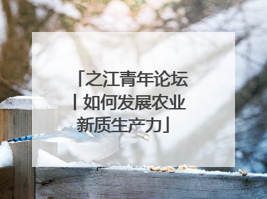 之江青年论坛丨如何发展农业新质生产力