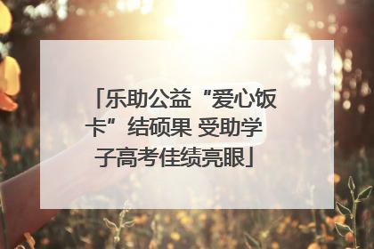 乐助公益“爱心饭卡”结硕果 受助学子高考佳绩亮眼
