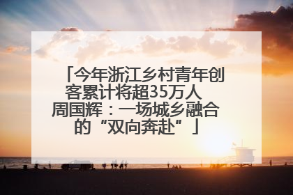 今年浙江乡村青年创客累计将超35万人 周国辉：一场城乡融合的“双向奔赴”