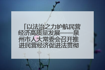 以法治之力护航民营经济高质量发展——泉州市人大常委会召开推进民营经济促进法贯彻实施座谈会