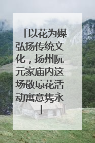 以花为媒弘扬传统文化，扬州阮元家庙内这场敬琼花活动寓意隽永