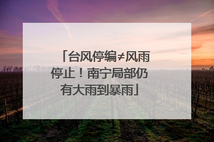 台风停编≠风雨停止！南宁局部仍有大雨到暴雨