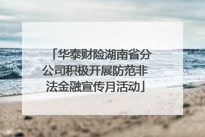 华泰财险湖南省分公司积极开展防范非法金融宣传月活动