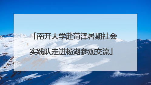 南开大学赴菏泽暑期社会实践队走进杨湖参观交流