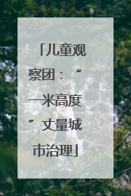 儿童观察团：“一米高度”丈量城市治理