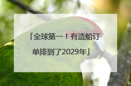 全球第一！有造船订单排到了2029年