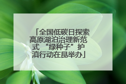 全国低碳日探索高原湖泊治理新范式 “绿种子”护滇行动在昆举办