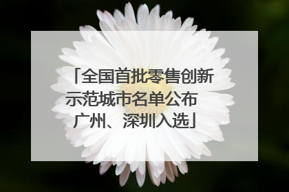 全国首批零售创新示范城市名单公布 广州、深圳入选
