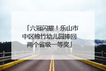 六冠闪耀！乐山市中区棉竹幼儿园捧回两个省级一等奖