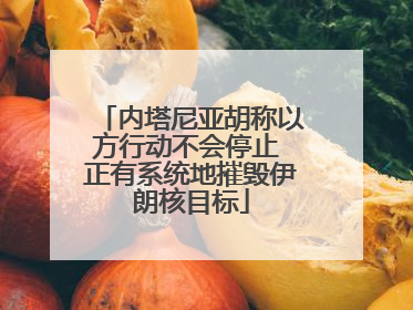 内塔尼亚胡称以方行动不会停止 正有系统地摧毁伊朗核目标