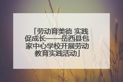 劳动育美德 实践促成长——岳西县包家中心学校开展劳动教育实践活动