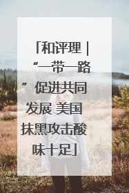 和评理｜“一带一路”促进共同发展 美国抹黑攻击酸味十足