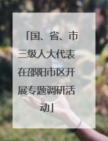 国、省、市三级人大代表在邵阳市区开展专题调研活动