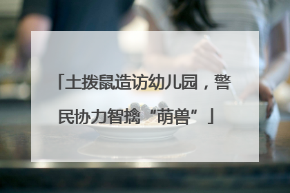 土拨鼠造访幼儿园，警民协力智擒“萌兽”