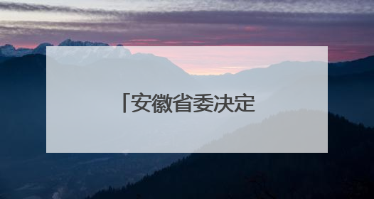安徽省委决定：杨森履新
