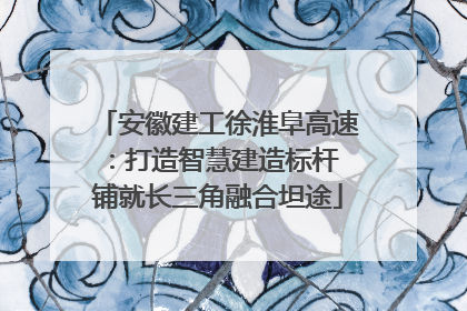 安徽建工徐淮阜高速：打造智慧建造标杆 铺就长三角融合坦途
