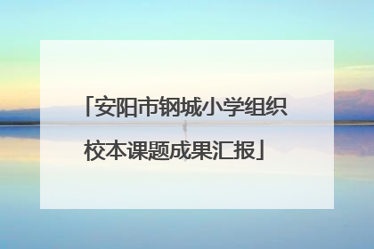 安阳市钢城小学组织校本课题成果汇报