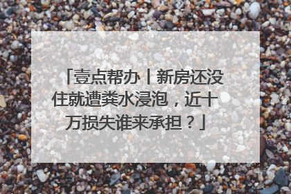 壹点帮办丨新房还没住就遭粪水浸泡，近十万损失谁来承担？
