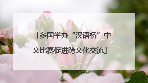 多国举办“汉语桥”中文比赛促进跨文化交流