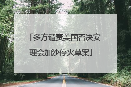 多方谴责美国否决安理会加沙停火草案