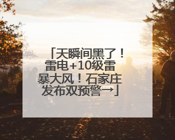 天瞬间黑了！雷电+10级雷暴大风！石家庄发布双预警→