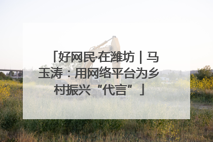 好网民·在潍坊｜马玉涛：用网络平台为乡村振兴“代言”