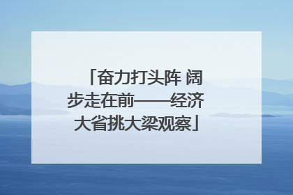 奋力打头阵 阔步走在前——经济大省挑大梁观察