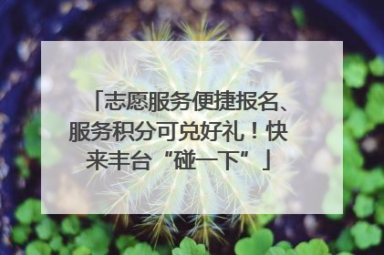 志愿服务便捷报名、服务积分可兑好礼！快来丰台“碰一下”