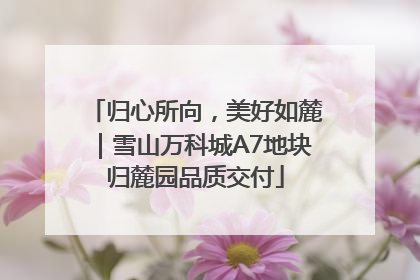 归心所向，美好如麓｜雪山万科城A7地块归麓园品质交付
