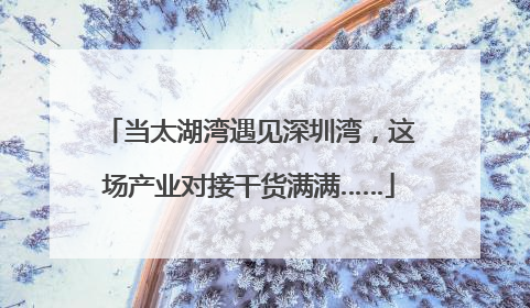 当太湖湾遇见深圳湾，这场产业对接干货满满……