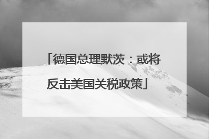 德国总理默茨：或将反击美国关税政策