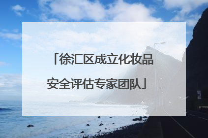 徐汇区成立化妆品安全评估专家团队