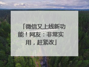 微信又上线新功能！网友：非常实用，赶紧改