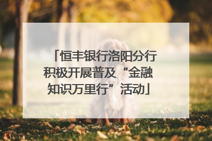 恒丰银行洛阳分行积极开展普及“金融知识万里行”活动